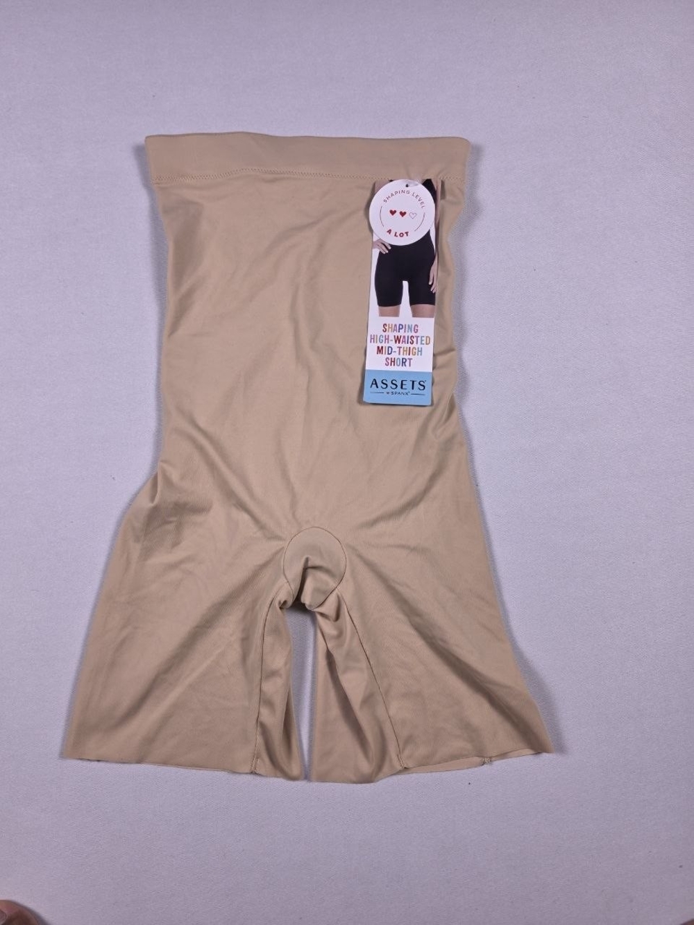 Assets By Spanx High-Waisted Shaping Mid-Thigh Short in Nude